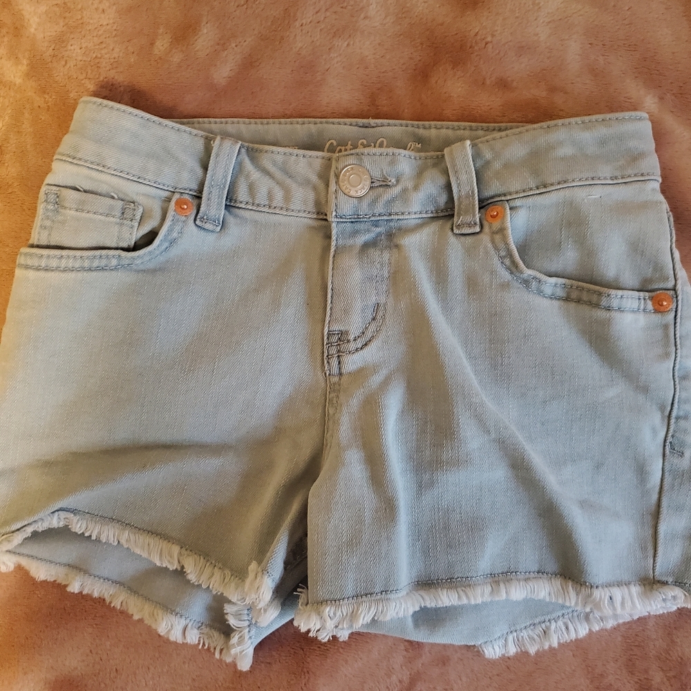 Girls blue denim shorts